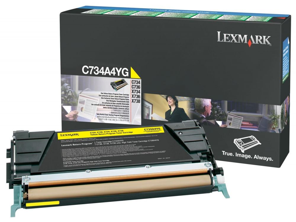 Toner Laser Lexmark C734A6Y Yellow Standard 6K Pgs