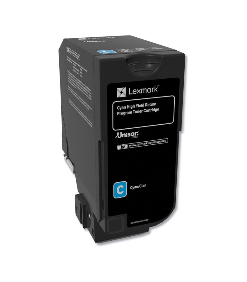 Toner Laser Lexmark 74C2HC0 High Yield Cyan -12k Pgs
