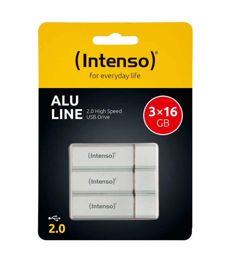 USB Stick Intenso 3 x 16 GB Alu Line Triple Pack Silver - 3521473