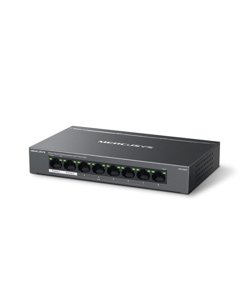 Mercusys MS108GP 8-Port Gigabit Desktop Switch with 7-Port PoE+