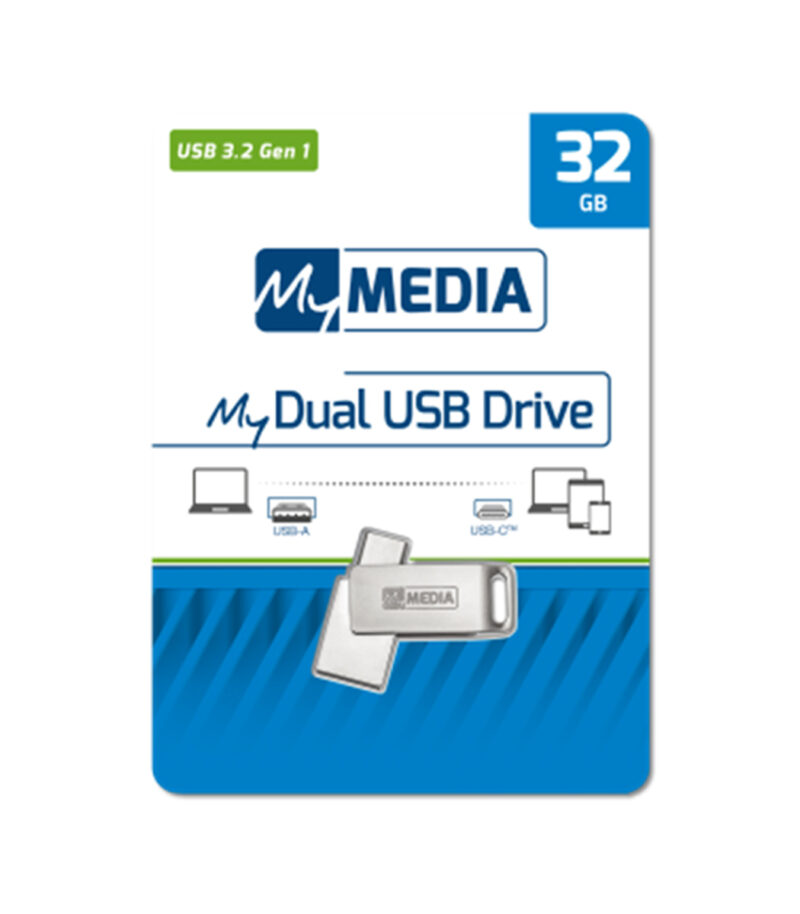 MyMedia My Dual USB Drive 32GB USB 3.2 Gen 1 + USB C (by Verbatim) - 69269
