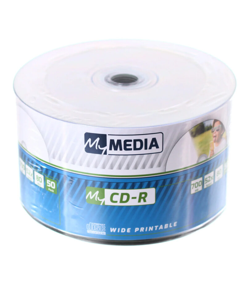 CDR 52X 50PK Wrap 700MB - Wide Printable (by Verbatim) - 69206