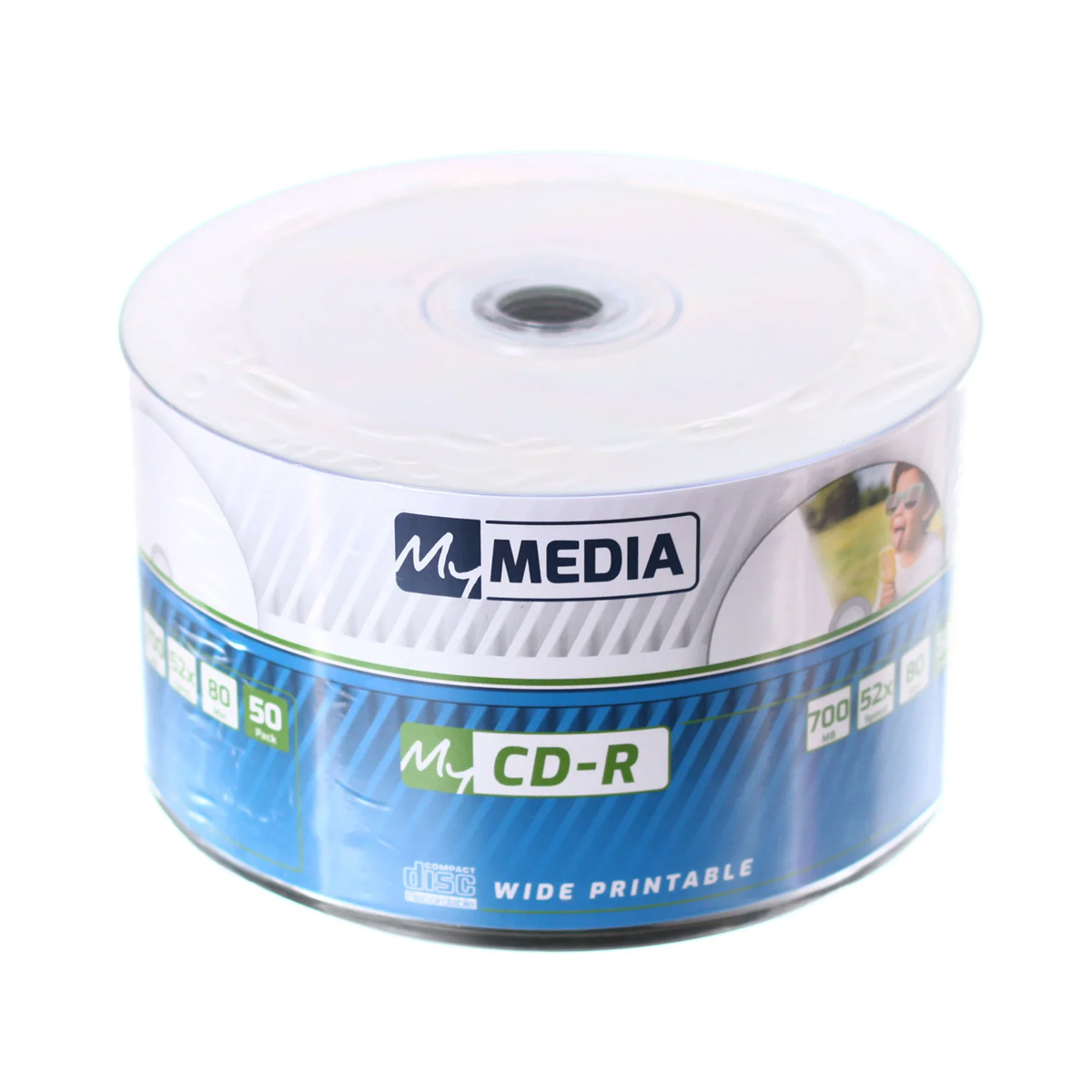 CDR 52X 50PK Wrap 700MB - Wide Printable (by Verbatim) - 69206