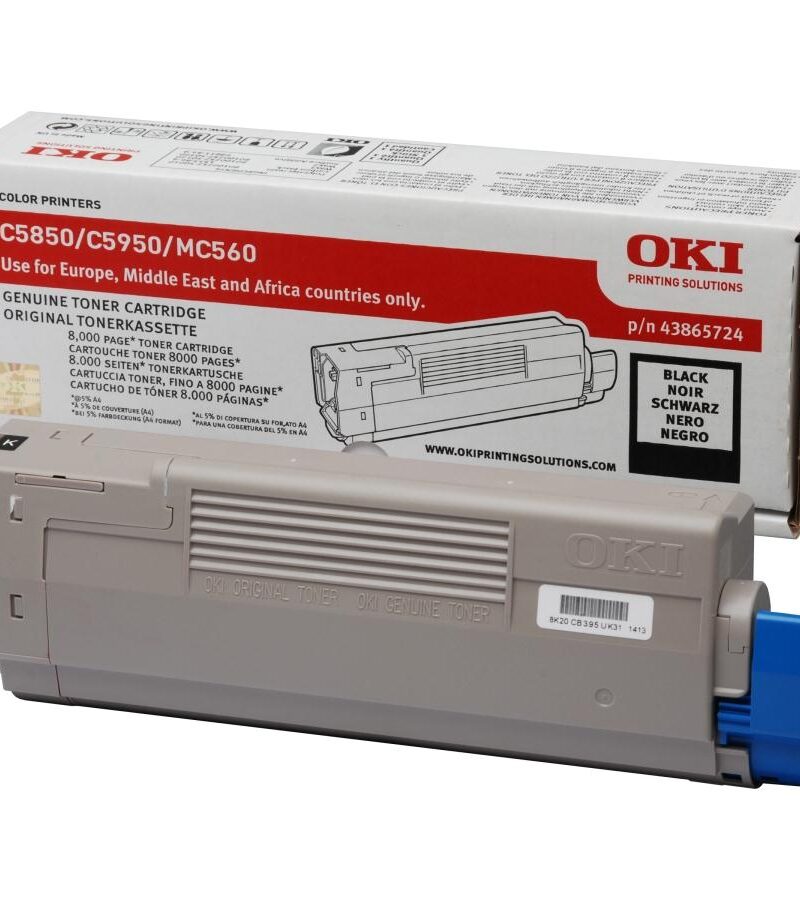 Toner Laser Oki 43865724 Black 8K Pgs