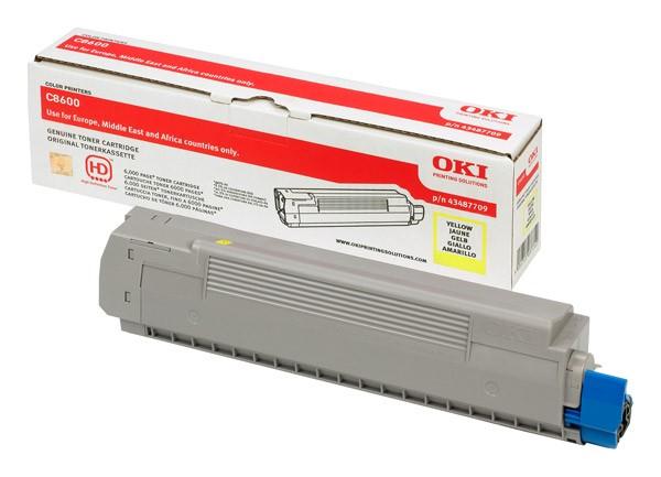 Toner Laser Oki 43487709 Yellow - 6K Pgs