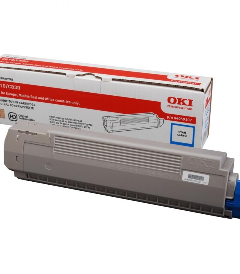 Toner Laser Oki 44059107 Cyan 8K Pgs