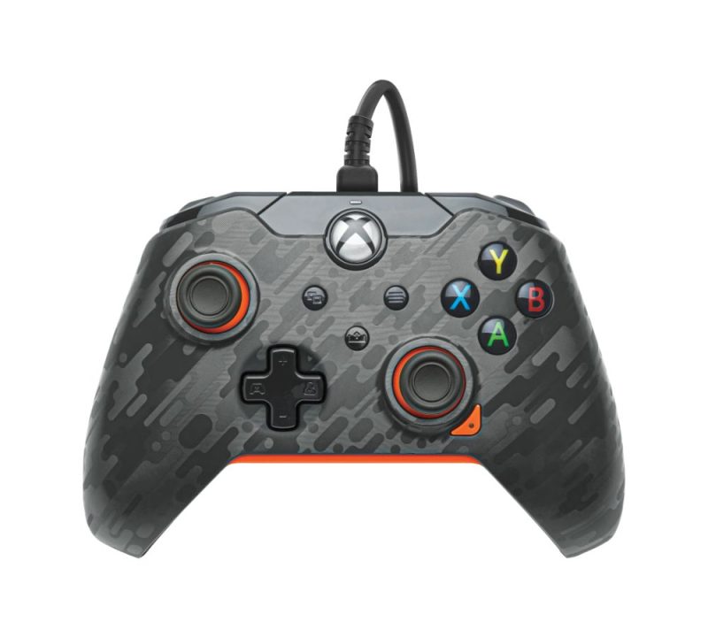 PDP - Wired Controller for Xbox Series X/S and PC Orange/Black Camo