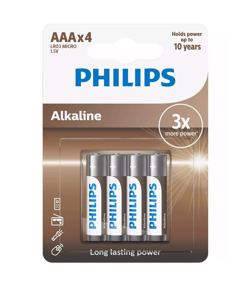 Philips LR03A4B.GRS Αλκαλικές μπαταρίες υψηλής απόδοσης 4 τμχ AAA