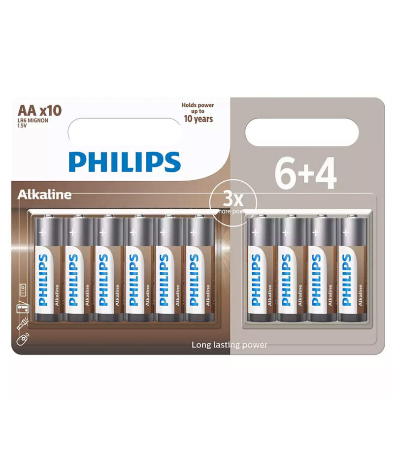 Philips LR6A10BP.GRS Αλκαλικές μπαταρίες υψηλής απόδοσης 10 τμχ AA