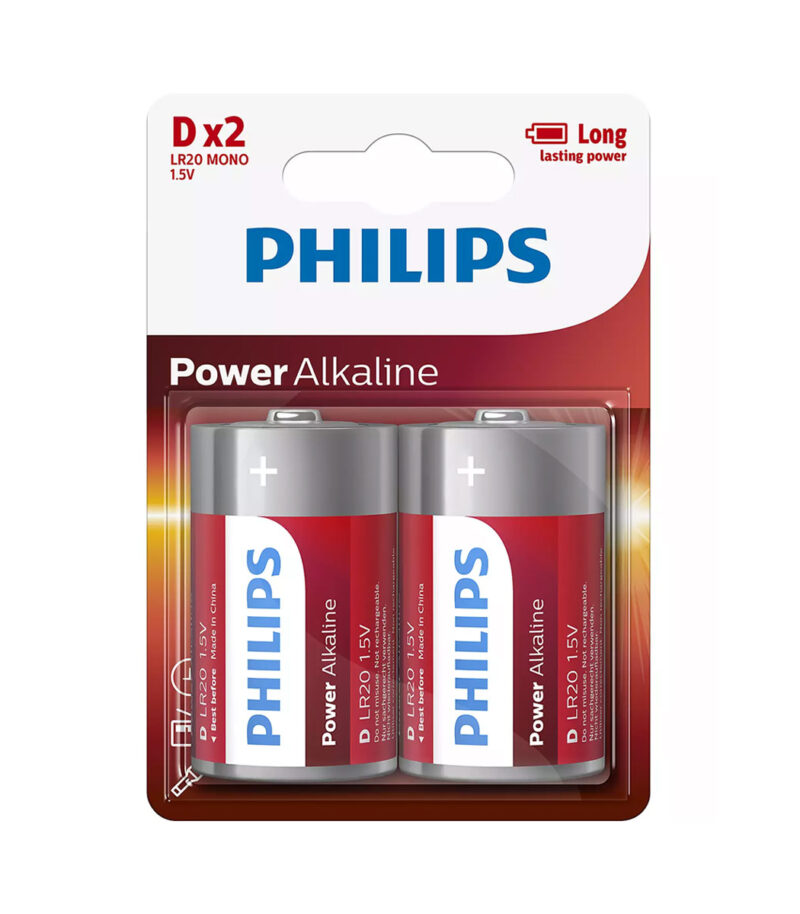 Philips LR20P2B.GRS Αλκαλικές μπαταρίες υψηλής απόδοσης 2 τμχ D
