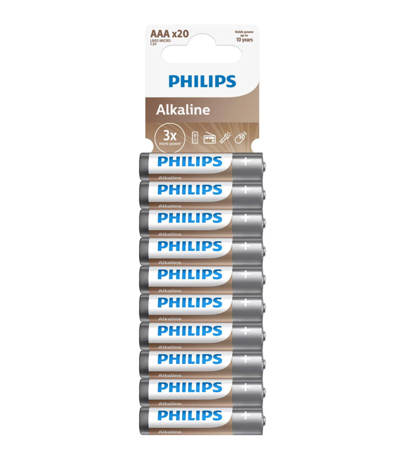 Philips LR03A20T.GRS, AAA ENTRY ALKALINE, 20 FOIL,