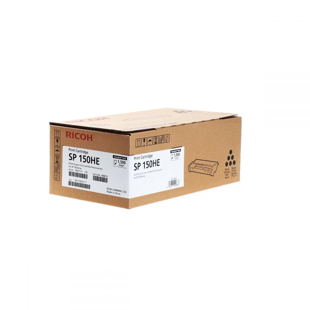 Toner Laser Ricoh SP150 408010 Black 1.5k Pgs