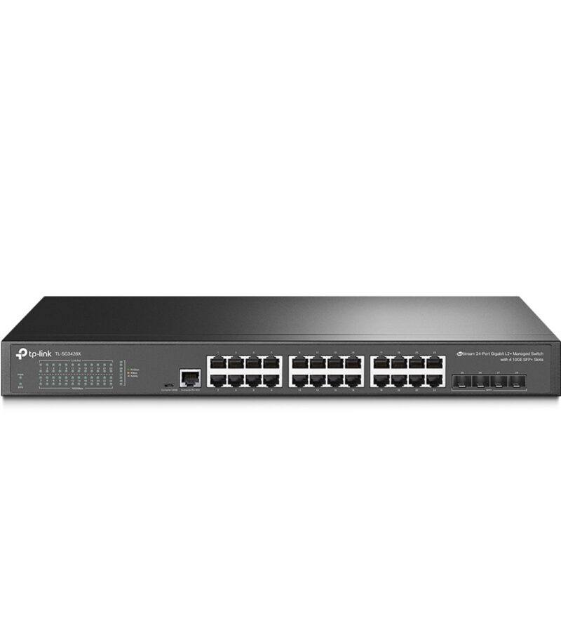 TP-Link JetStream 24-Port Gigabit L2+ Managed Switch with 4 10GE SFP+ Slots - TL-SG3428X