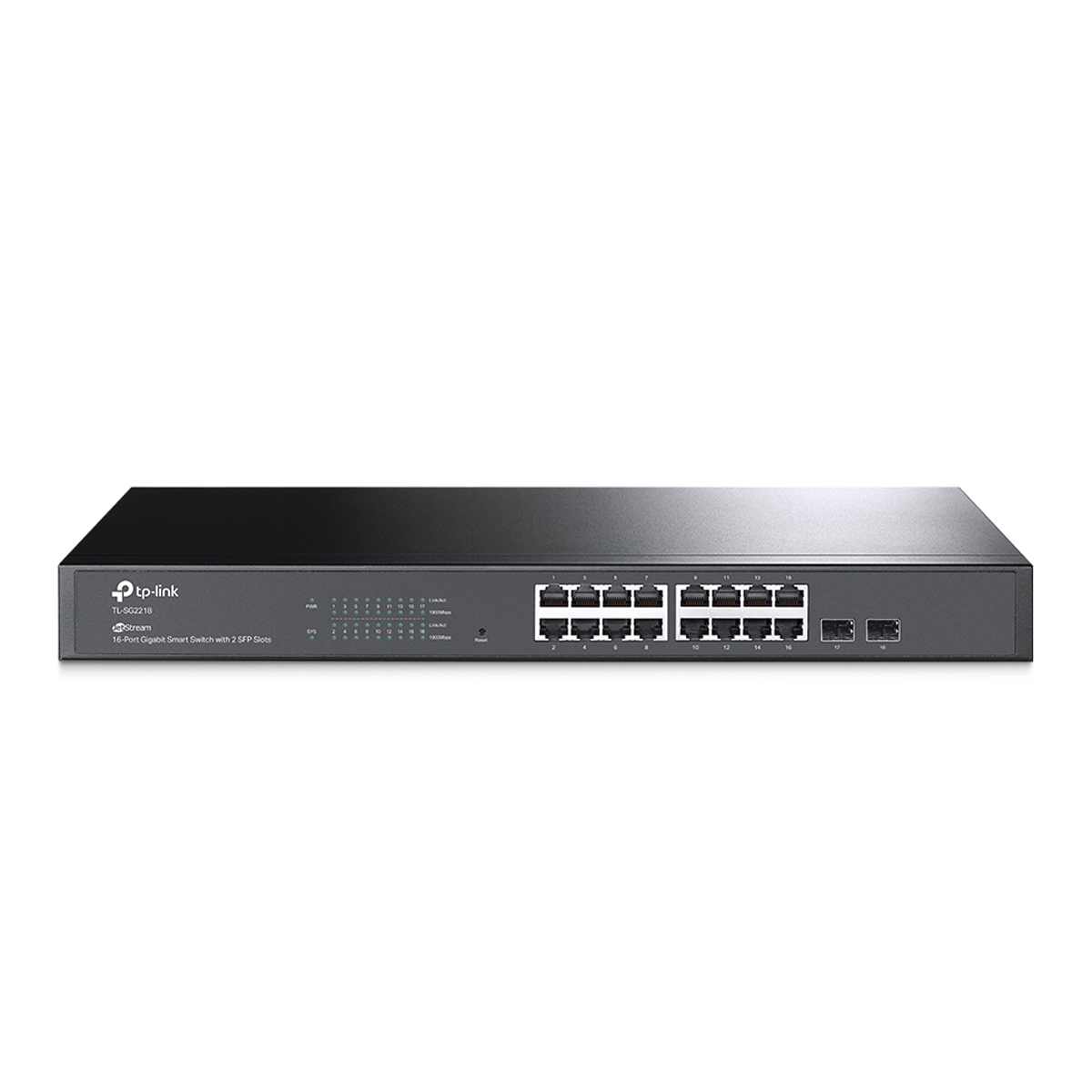 TP-Link JetStream 16-Port Gigabit Smart Switch with 2 Gigabit SFP Slots - TL-SG2218