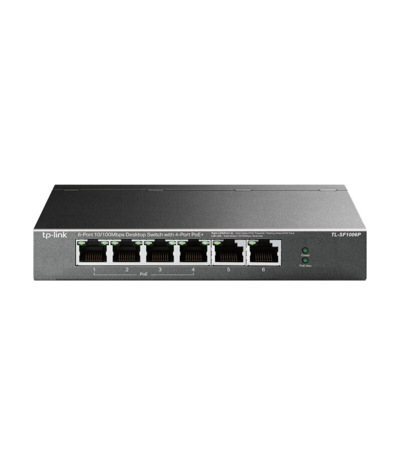 TP-Link TL-SF1006P 6-Port 10 100Mbps Desktop PoE Switch with 4-Port PoE+