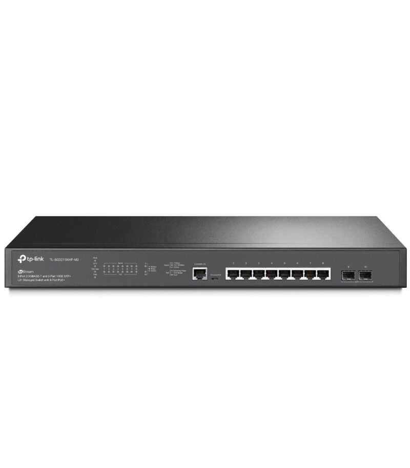 TP-Link TL-SG3210XHP-M2 JetStream™ 8-Port 2.5GBASE-T and 2-Port 10GE SFP+ L2+ Managed Switch with 8-Port PoE+
