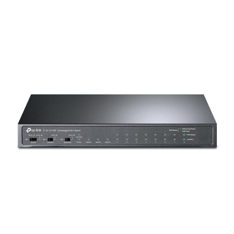 TP-Link TL-SL1311MP 8-Port 10 100Mbps + 3-Port Gigabit Desktop Switch with 8-Port PoE+