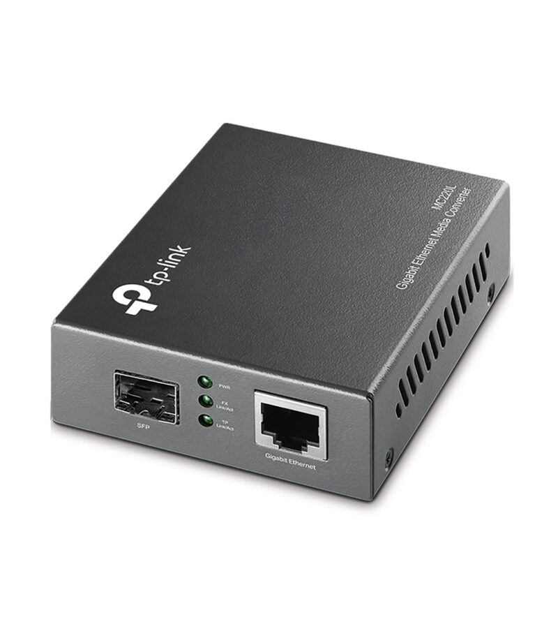 TP-Link MC220L 1000Mbps RJ45 to 1000Mbps SFP Slot Supporting MiniGBIC Modules, Chassis TL-MC1400 Rack-mountable