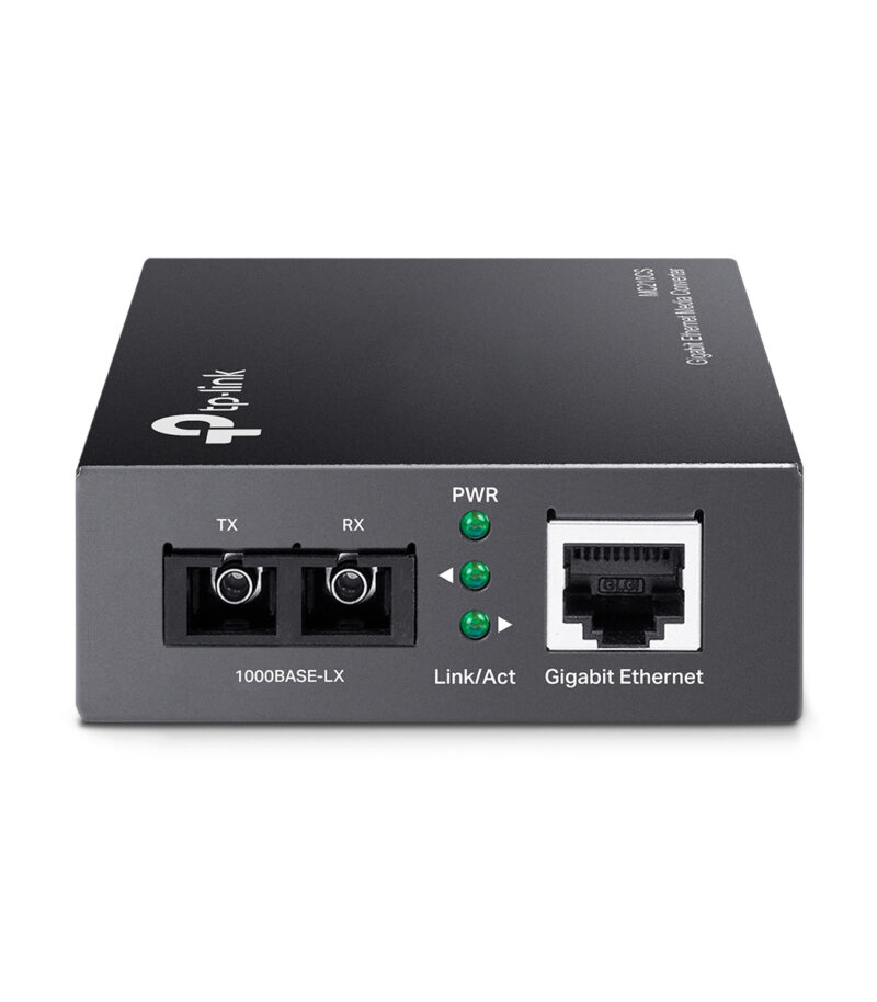 TP-Link MC210CS 1000Mbps RJ45 to 1000Mbps Single-Mode SC Fiber Converter, Full-duplex