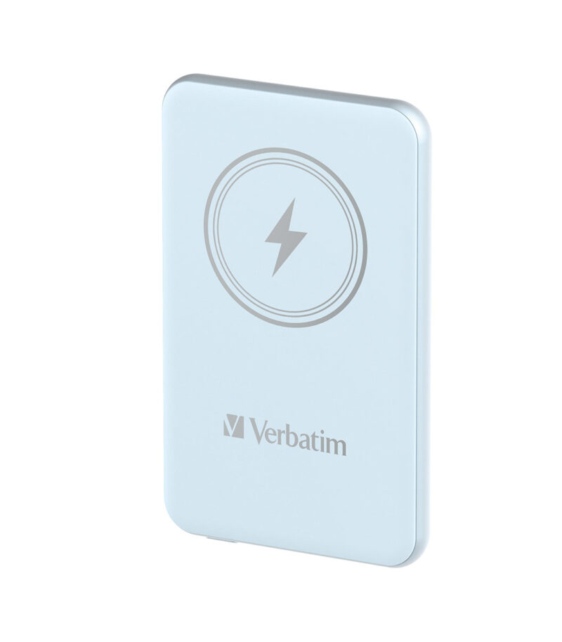Verbatim Charge 'n' Go Magnetic Wireless Power Bank 5000 Blue
