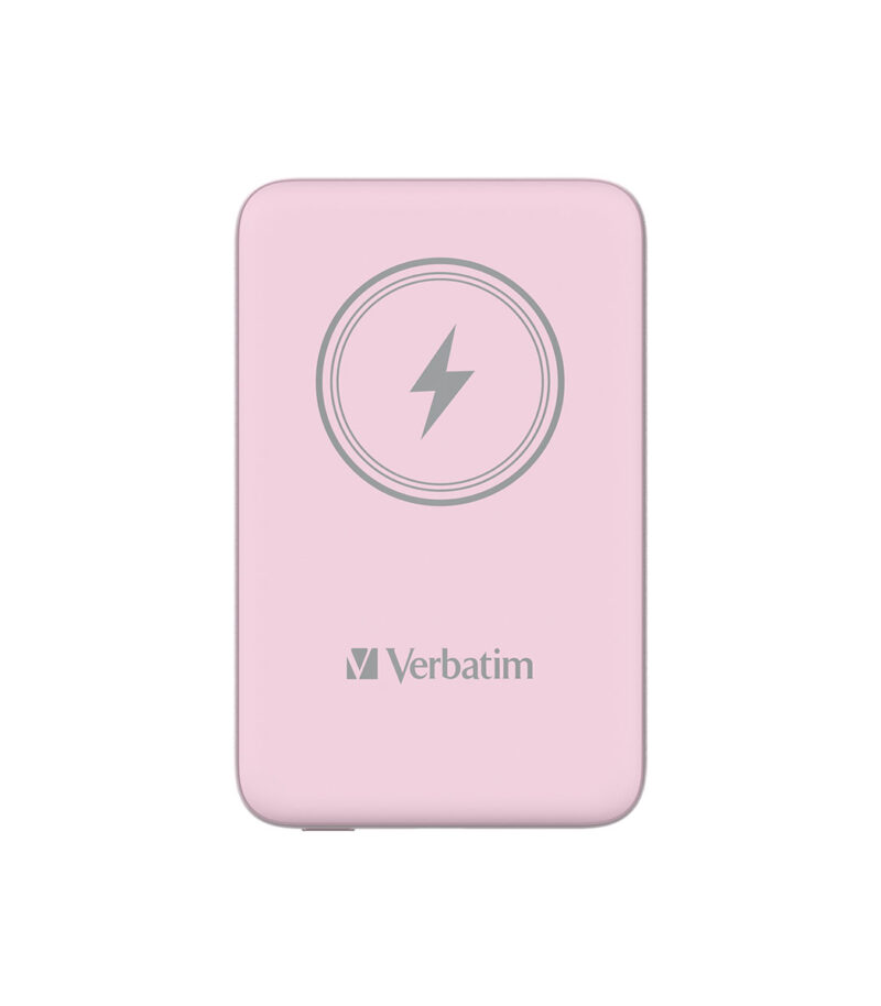 Verbatim Charge 'n' Go Magnetic Wireless Power Bank 10000 Pink