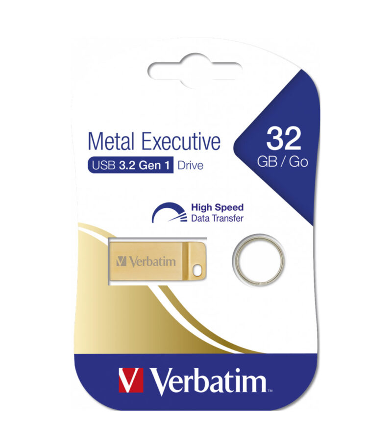 Verbatim Metal Executive 32GB USB 3.2 Stick Gold - 99105