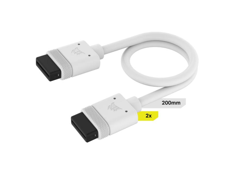 Corsair DIY Cable iCUE Link (2x200mm) with Straight Connectors - White - CL-9011128-WW