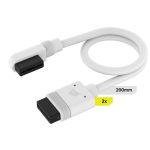 Corsair DIY Cable iCUE Link (2x200mm) with Straight/Slim 90° Connectors - White - CL-9011131-WW