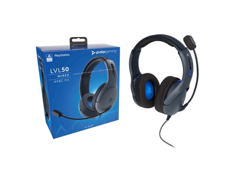 PDP - Wired Gaming Headset for Playstation Grey LvL50