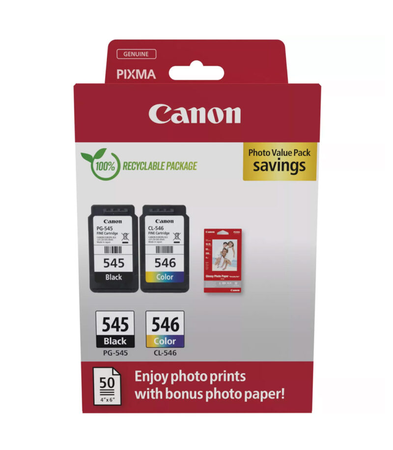 Canon PG-545 CL-546 Photo Value Pack με 1 Μελάνι InkJet Μαύρο - 8287B008