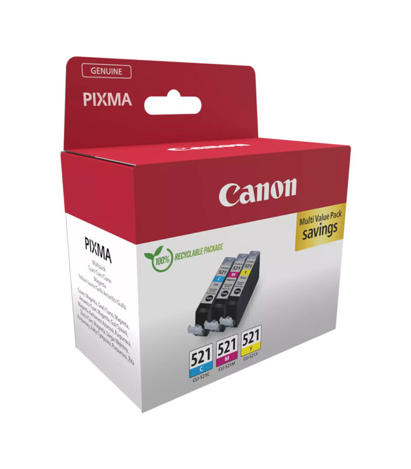 Canon Πακέτο 3 Μελανιών Inkjet CLI-521