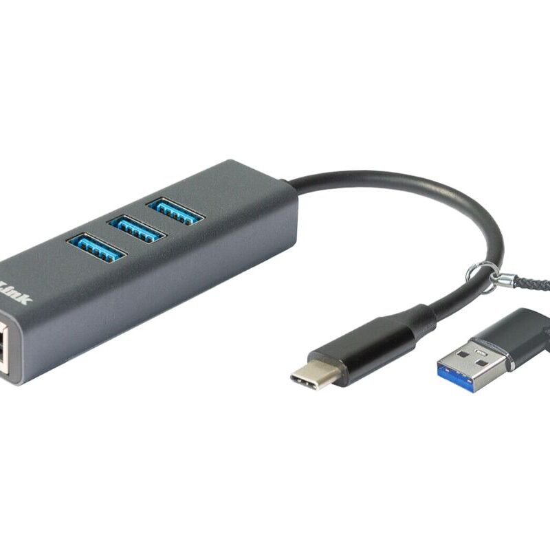 D-Link USB-C/USB to Gigabit Ethernet Adapter with 3 USB 3.0 Ports (DUB- 2332)