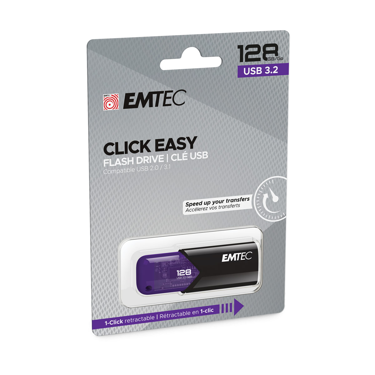 Emtec USB3.2 Click Easy B110 128GB Purple