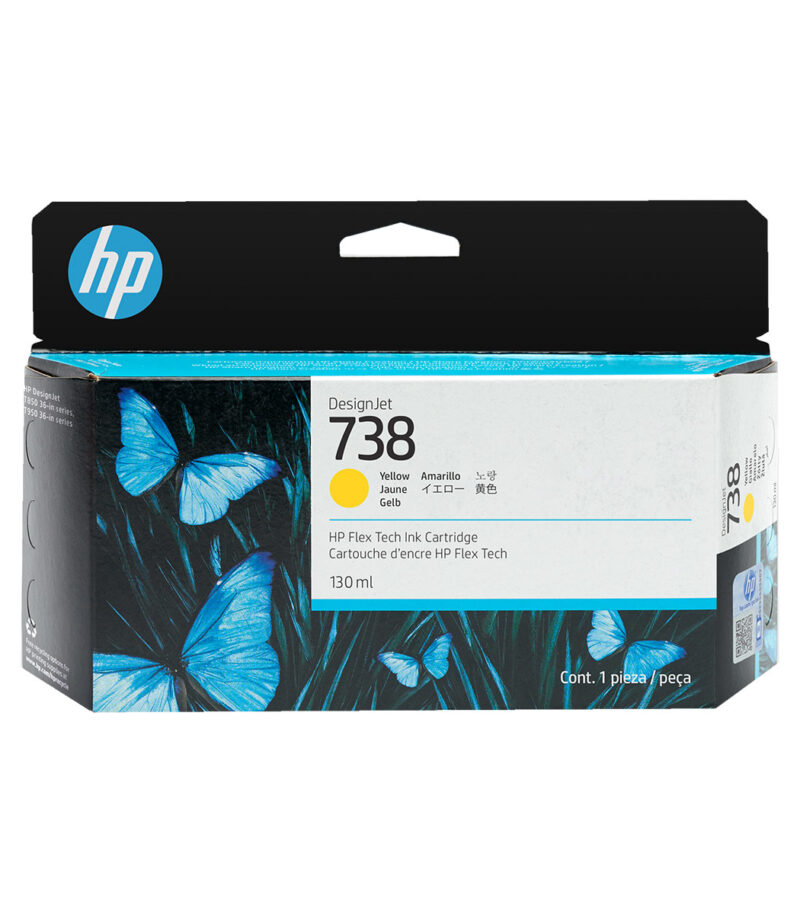 HP 738 130-ml Yellow DesignJet Ink Cartridge
