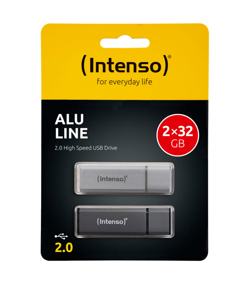 USB Stick Intenso 2 x 32 GB Alu Line Double Pack Antracite - Silver - 3521480