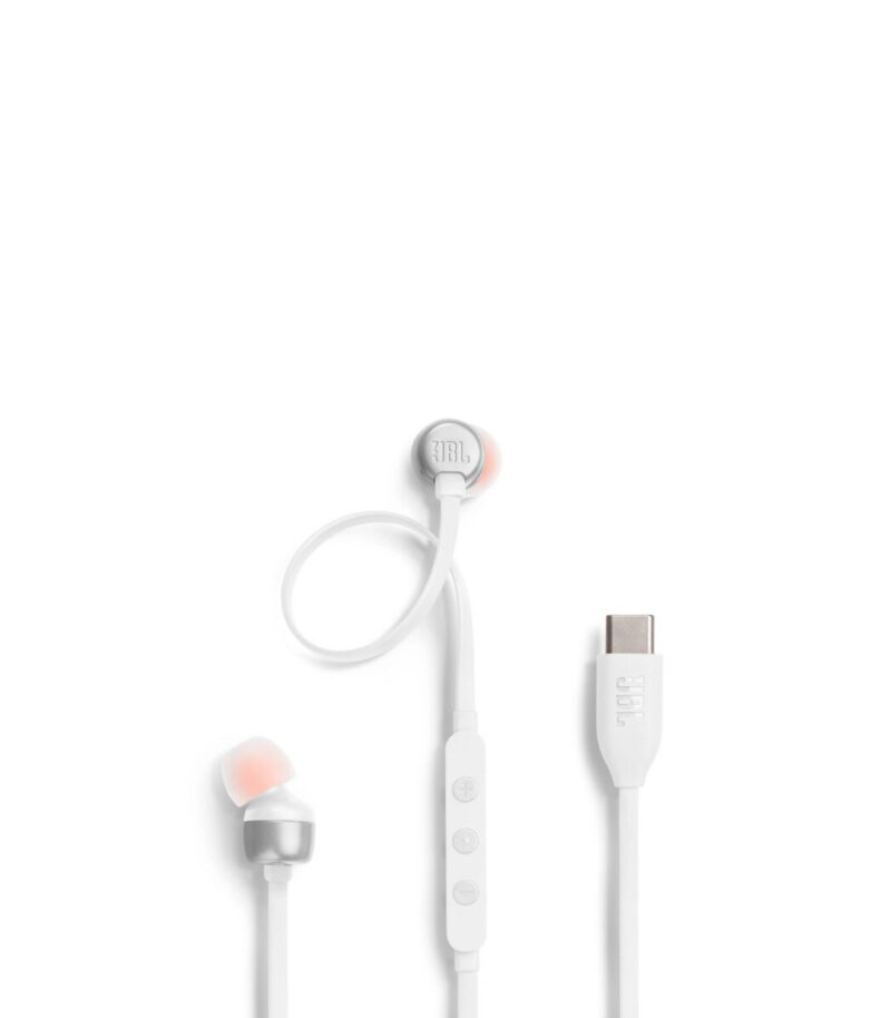 JBL Tune 310C, In-Ear Headphones, USB-C, Hi-Res, (White) JBLT310CWHT
