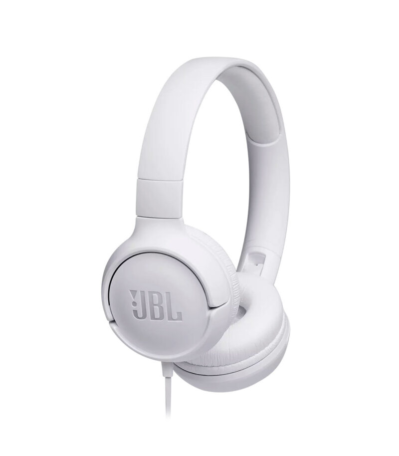 JBL Tune 500, OnEar Universal Headphones 1-button Mic-Rem (White) JBLT500WHT