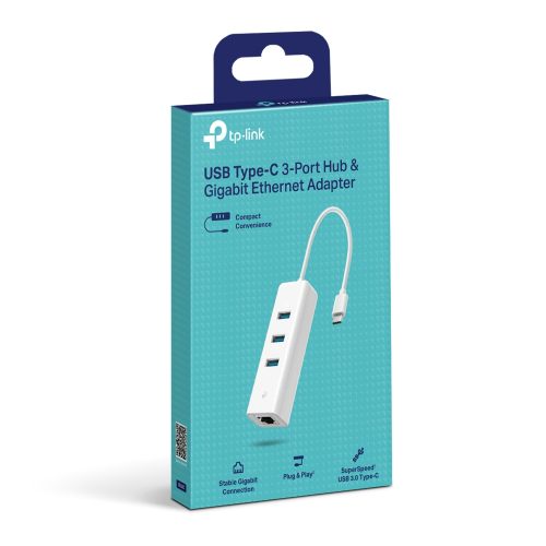 TP-Link USB Type-C 3-Port Hub and Gigabit Ethernet Adapter UE330C