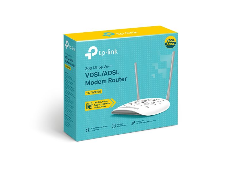 Tp-Link 300Mbps Wireless N USB VDSL/ADSL Modem Router (TD-W9970)