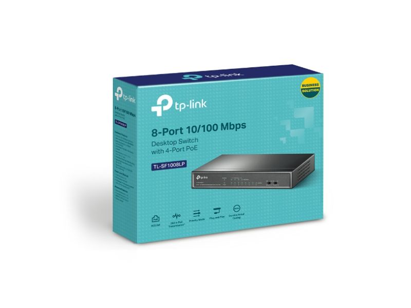 Tp-Link 8-Port 10/100Mbps Desktop Switch with 4-Port PoE (TL-SF1008LP)