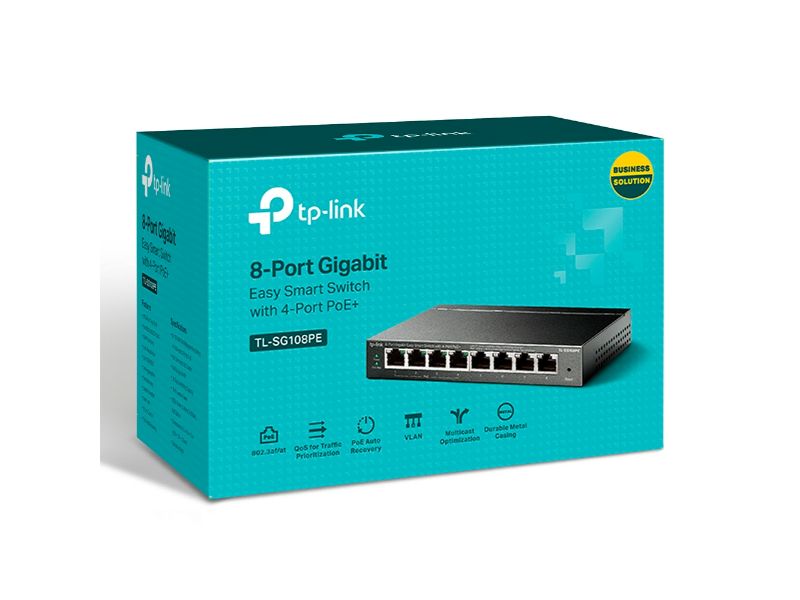 Tp-Link 8-Port Gigabit Easy Smart Switch with 4-Port PoE+ (TL-SG108PE)