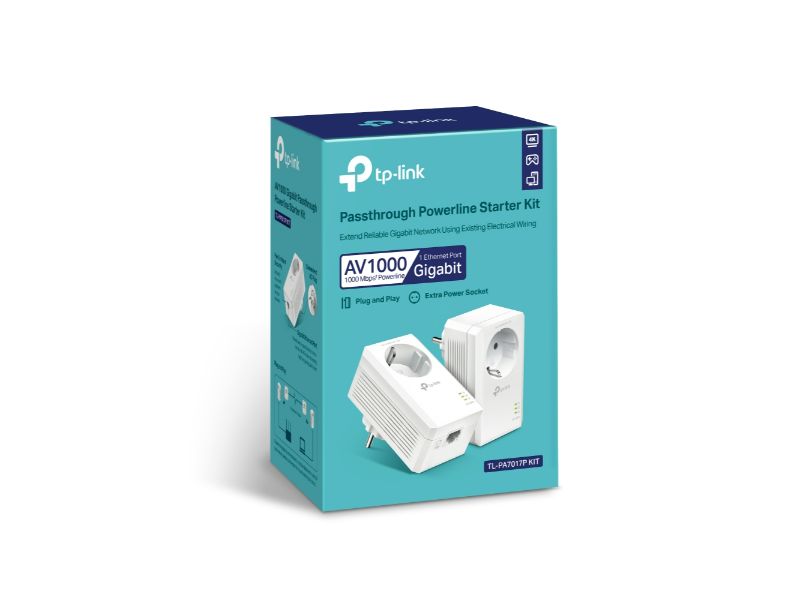 Tp-Link AV1000 Gigabit Passthrough Powerline Starter Kit (TL-PA7017P KIT)