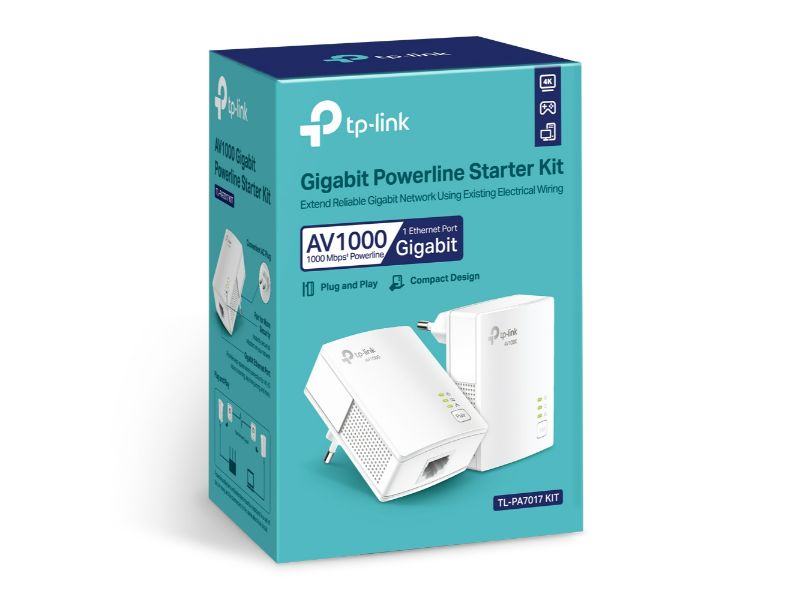 Tp-Link AV1000 Gigabit Powerline Starter Kit (TL-PA7017 KIT)