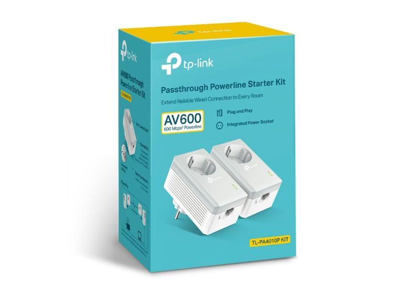 Tp-Link AV600 Passthrough Powerline Starter Kit (TL-PA4010P KIT)