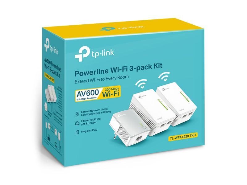 Tp-Link AV600 Powerline Wi-Fi 3-Pack Kit (TL-WPA4220 TKIT)