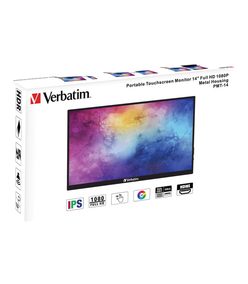 Verbatim PMT-14 IPS HDR Touch Monitor 14″ FHD 1920x1080 6ms - 49591
