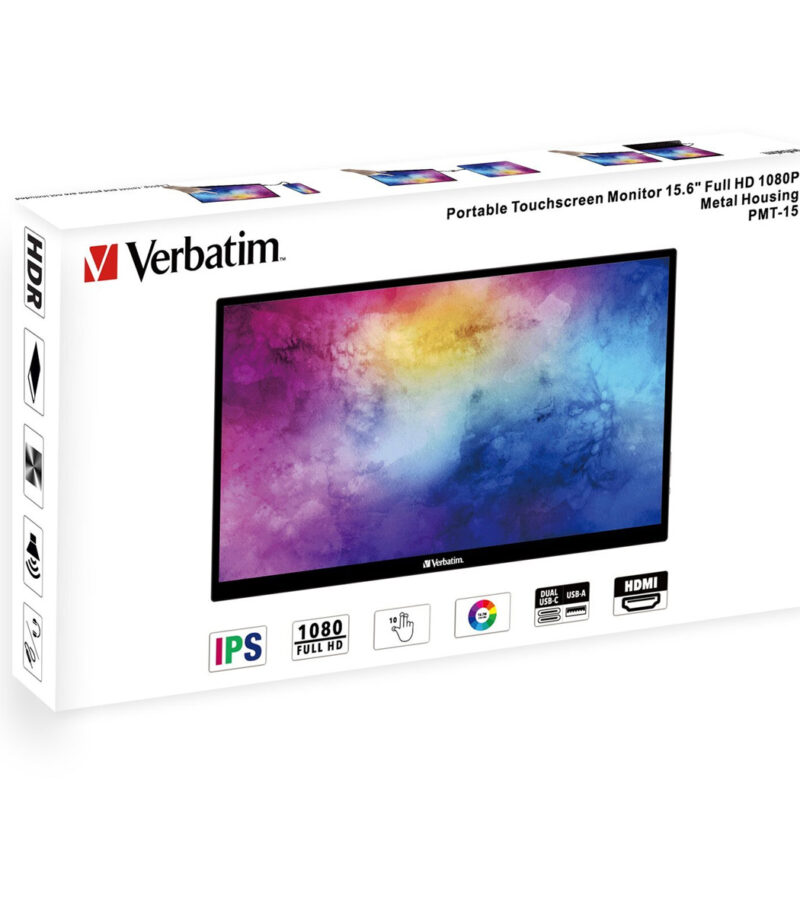 Verbatim PMT-15 IPS HDR Touch Φορητό Monitor 15.6″ FHD 1920x1080 6ms - 49592