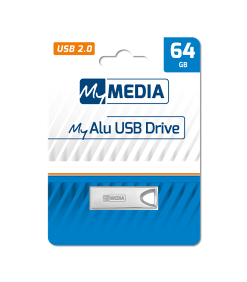 MyMedia My Alu USB Drive 64GB USB 2.0 (by Verbatim) - 69274