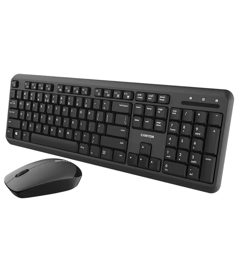 Canyon CNS-HSETW02-GR Ασύρματο Σετ Πληκτρολόγιο και Ποντίκι Ελληνικό