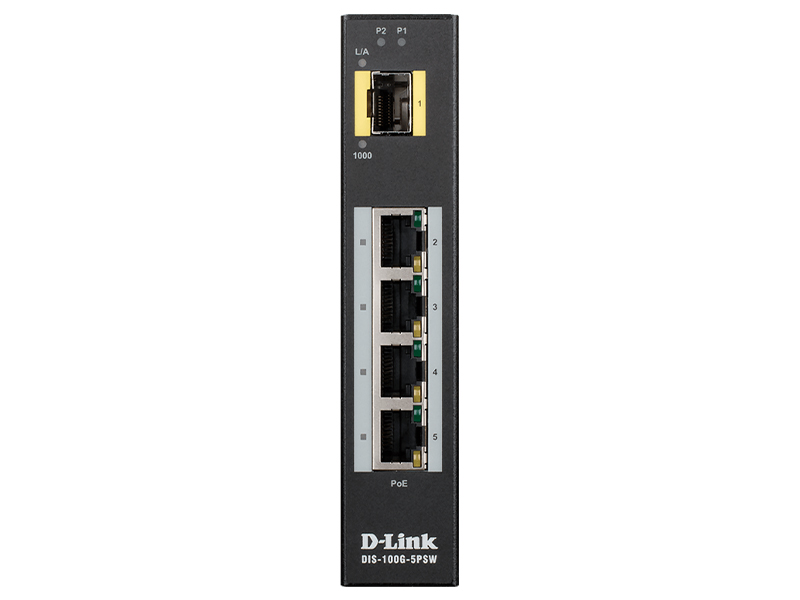 D-Link 5-Port Gigabit Unmanaged Industrial PoE Switch (DIS-100G-5PSW)